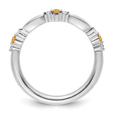 14k White Gold Stackable Expressions Citrine and Diamond Ring